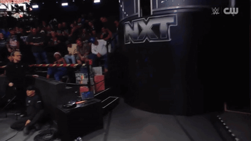 A Woman In A Bikini Is Holding A Chainsaw In A Ring GIF