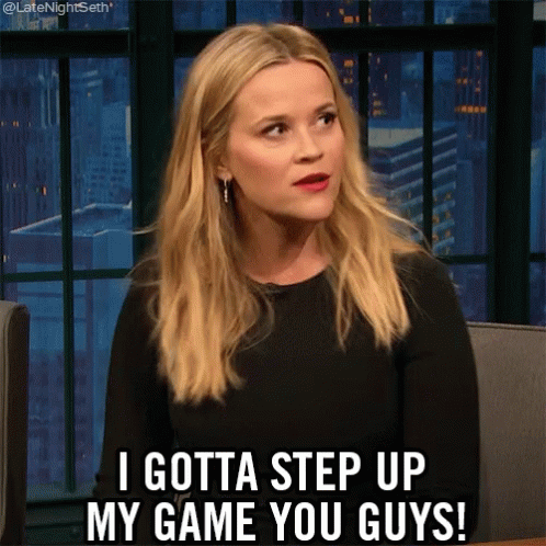 A Woman In A Black Top Says I Gotta Step Up My Game You Guys GIF