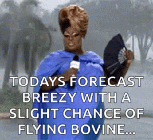 A Woman In A Blue Dress Is Holding A Fan And A Microphone While Talking On A Radio . GIF