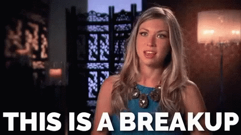 A Woman In A Blue Dress Says This Is A Breakup . GIF