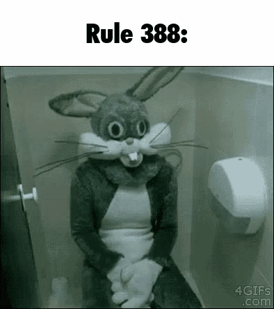 A Woman In A Bunny Costume Is Sitting On A Toilet . GIF