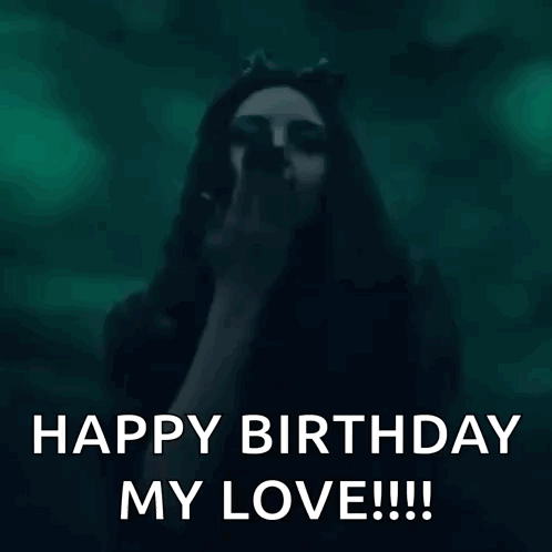A Woman In A Cat Costume Is Blowing A Kiss And Saying Happy Birthday My Love . GIF