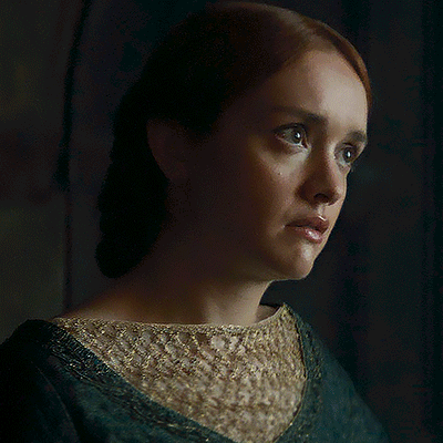 A Woman In A Dark Room With The Words Then Be My Ally Above Her GIF