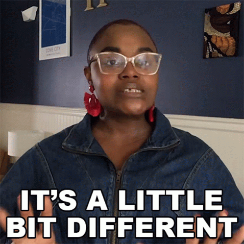 A Woman In A Denim Jacket Says It 'S A Little Bit Different GIF