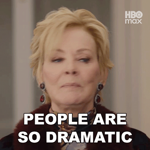 A Woman In A Fur Coat Is Saying People Are So Dramatic . GIF