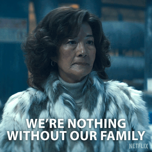 A Woman In A Fur Coat Says We 'Re Nothing Without Our Family On Netflix GIF