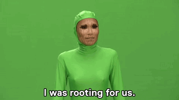 Green Boddysuit Woman Saying I Was Rooting For Us GIF