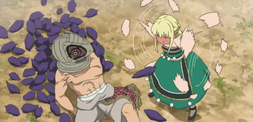 A Woman In A Green Dress Is Standing Next To A Man Wearing A Helmet GIF