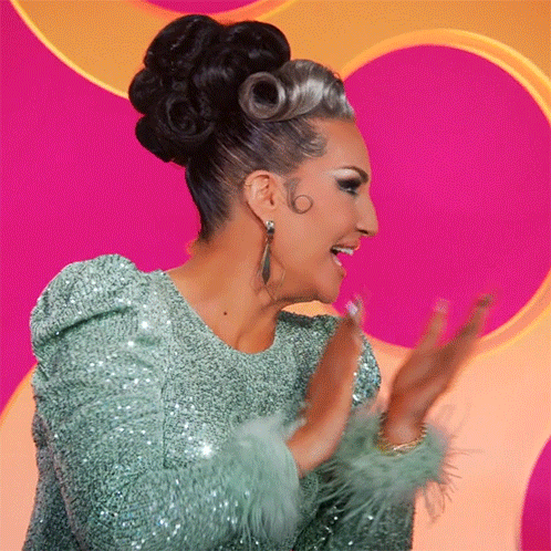 Woman In Green Sequined Dress Clapping GIF