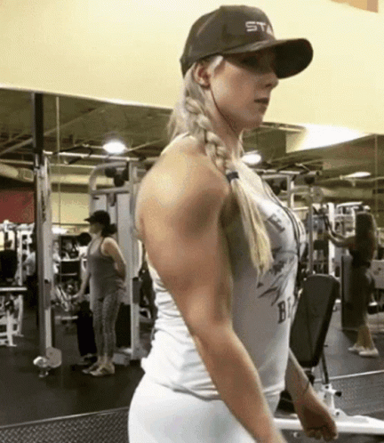 Woman In Gym Wearing STX Hat GIF
