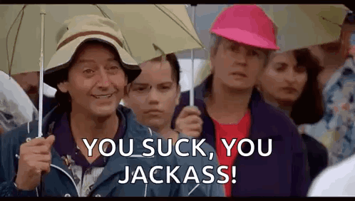 A Woman In A Hat Is Holding An Umbrella In A Crowd Of People . GIF