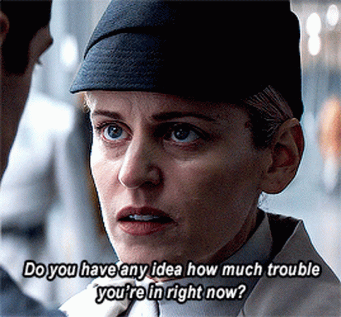 Woman In Hat Says How Much Trouble GIF