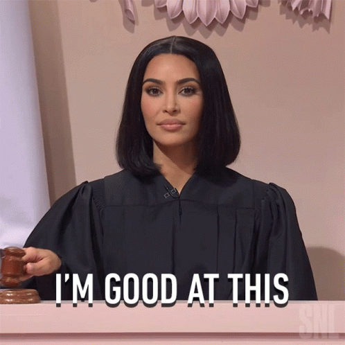 A Woman In A Judge 'S Robe Says " I 'M Good At This " GIF