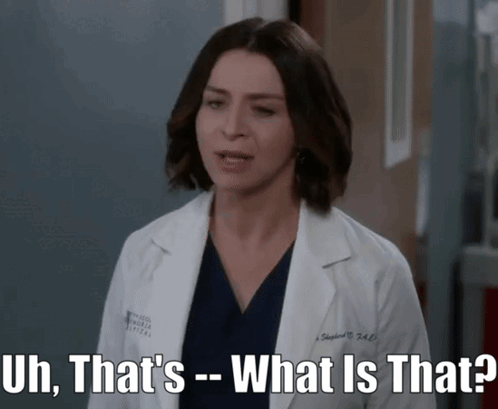 A Woman In A Lab Coat Is Asking " What Is That " GIF