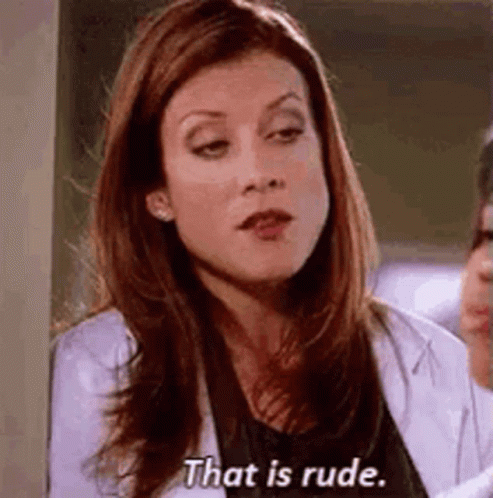 Woman In Lab Coat Saying That Is Rude GIF