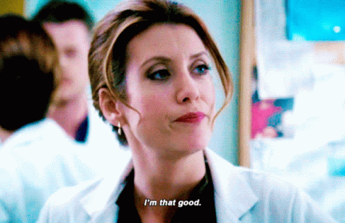 A Woman In A Lab Coat Says I 'M That Good .. GIF