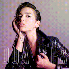 A Woman In A Leather Jacket Is On The Cover Of Dua Lipa 'S Album GIF