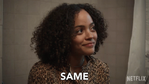 A Woman In A Leopard Print Shirt Says Same In A Netflix Ad GIF