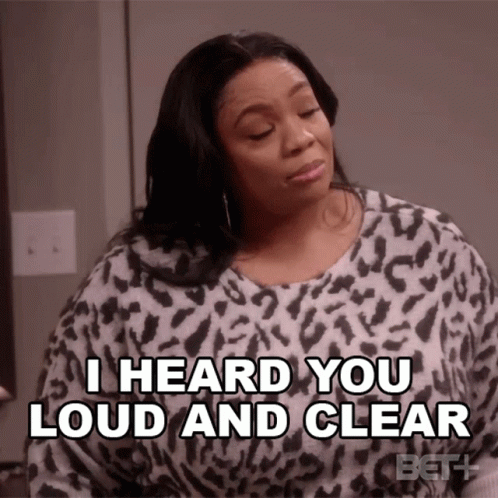 A Woman In A Leopard Print Sweater Says I Heard You Loud And Clear GIF