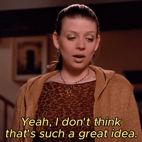 A Woman In A Leopard Print Top Says Yeah I Don 'T Think That 'S Such A Great Idea GIF