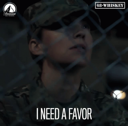 Woman In Military Uniform Behind Fence Asking Favour GIF