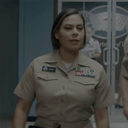 A Woman In A Military Uniform Says I Don T Know What You 'Re Talking About GIF