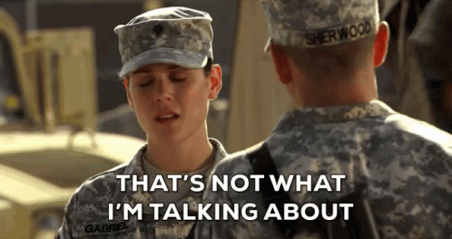 Woman In Military Uniform Saying That's Not What I Mean GIF