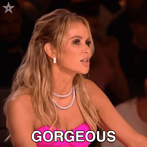 Woman In Pink Dress Says Gorgeous GIF