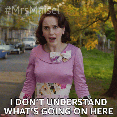 A Woman In A Pink Dress Says I Don T Understand What 'S Going On Here GIF