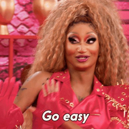 Woman In Pink Saying Go Easy GIF