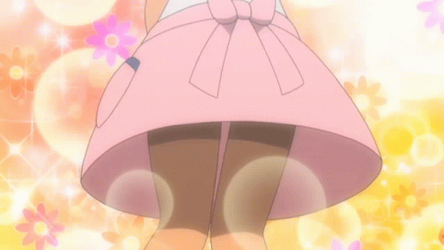 Woman In Pink Skirt With Bow GIF