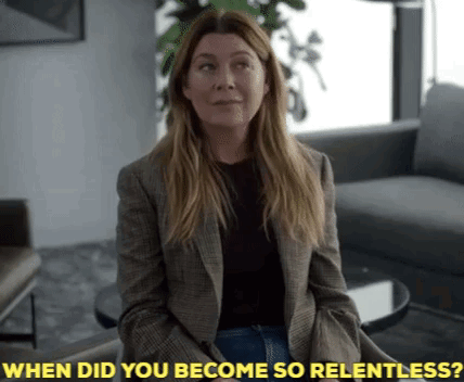 A Woman In A Plaid Jacket Is Sitting On A Couch And Asking When Did You Become So Relentless ? GIF