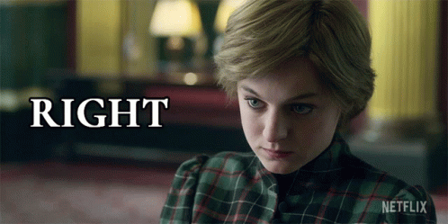 A Woman In A Plaid Shirt With The Word Right On The Bottom GIF