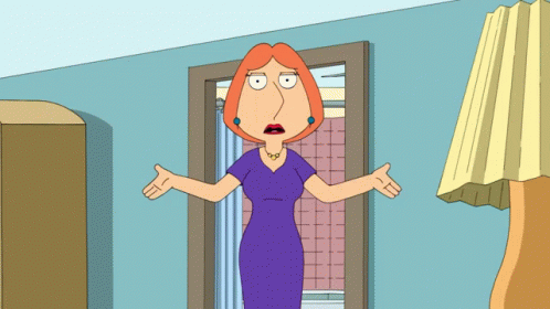 A Woman In A Purple Dress Stands In Front Of A Door With Her Arms Outstretched GIF