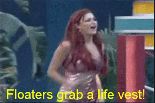Woman In Purple Dress With Floaters And Life Vest GIF