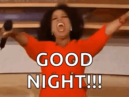A Woman In A Red Dress Is Holding A Microphone And Says Good Night !!! GIF