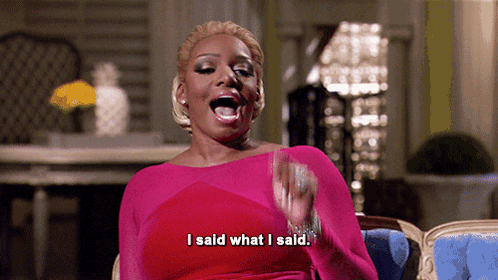 A Woman In A Red Dress Says I Said What I Said GIF