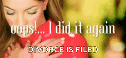 A Woman In A Red Dress Says Oops I Did It Again GIF