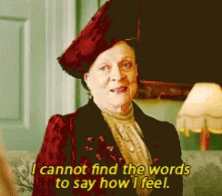A Woman In A Red Hat Is Saying I Cannot Find The Words To Say How I Feel GIF