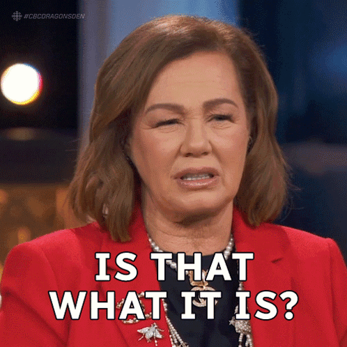 A Woman In A Red Jacket Is Saying " Is That What It Is " GIF