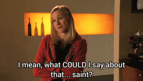 A Woman In A Red Jacket Says I Mean What Could I Say About That ... Saint GIF