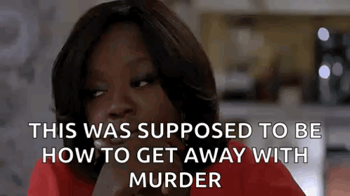 A Woman In A Red Shirt Is Talking About How To Get Away With Murder GIF