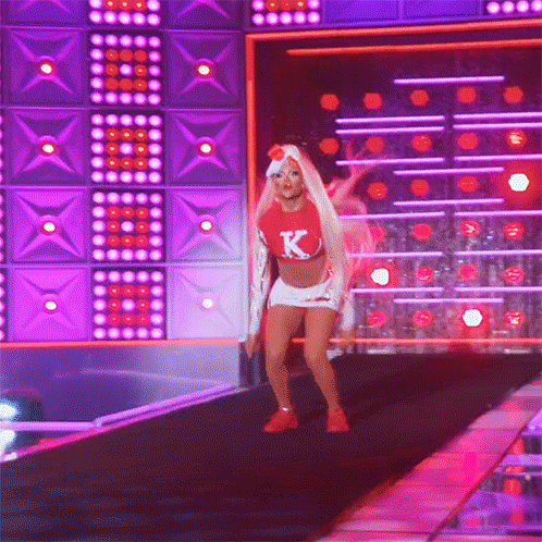 Woman In Red Shirt With K Letter GIF