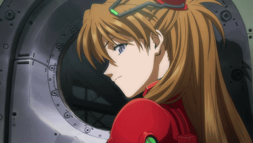 Woman In Red Suit Looking Out Of Hole GIF
