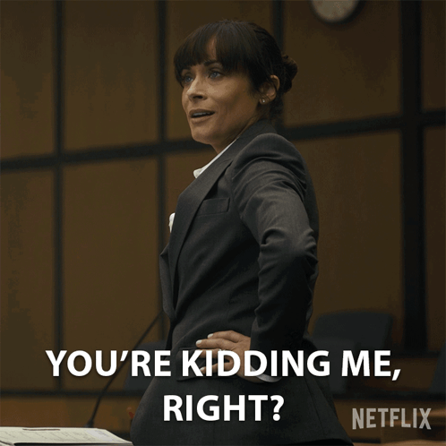 A Woman In A Suit Stands In Front Of A Podium And Says You 'Re Kidding Me Right GIF