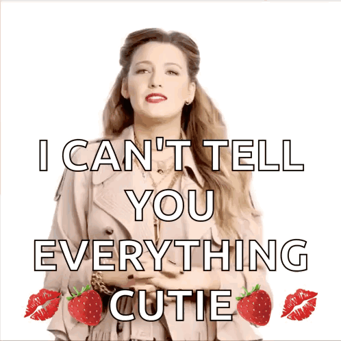 a woman in a trench coat says i cant tell you everything cutie