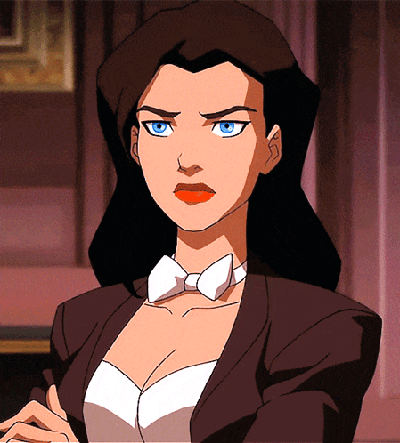 A Woman In A Tuxedo And Bow Tie Looks Angry GIF