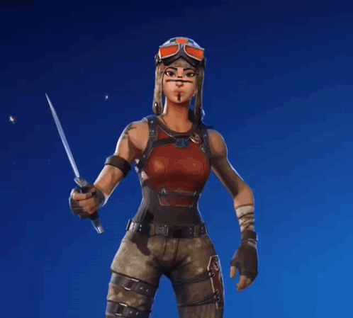 A Woman In A Video Game Is Holding A Knife In Her Hand GIF