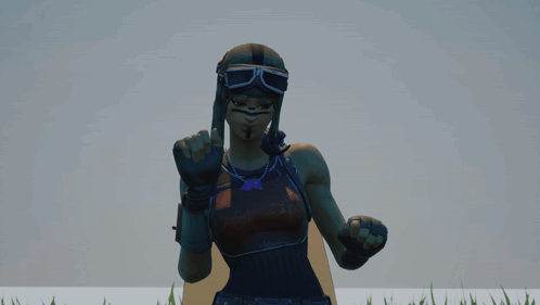 A Woman In A Video Game Is Standing In The Grass GIF