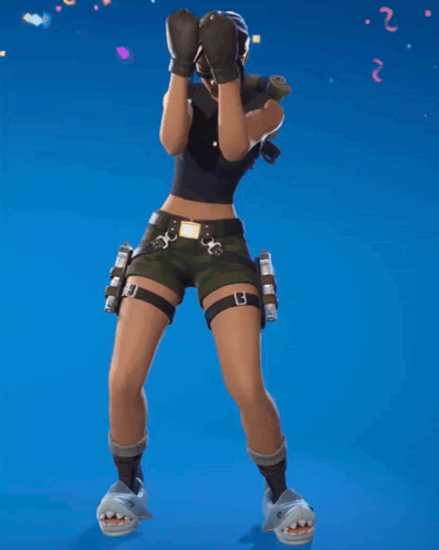 Woman In Video Game With Number 13 On Leg GIF